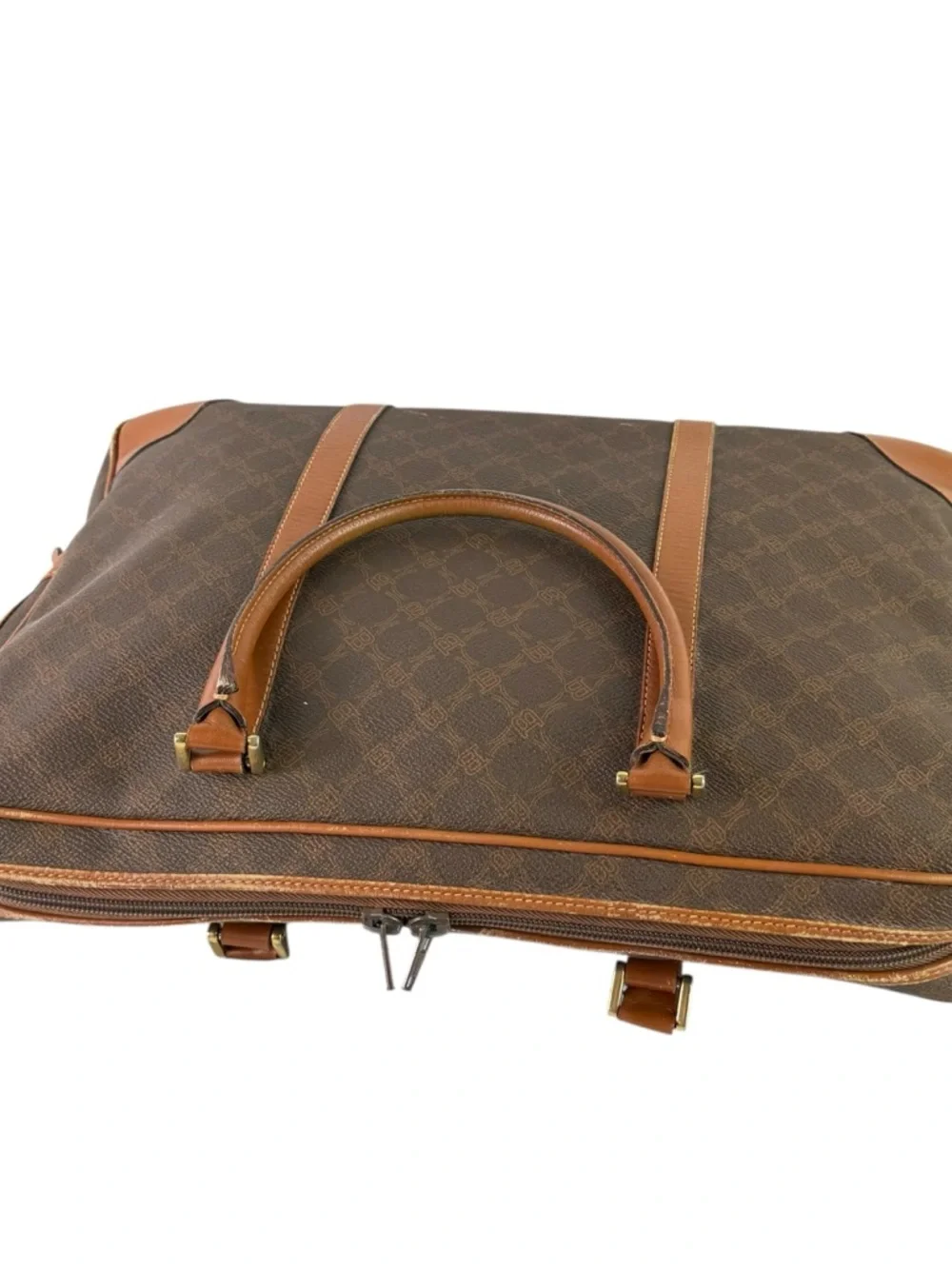 BALLY Vintage Documents Canvas Leather Briefcase Made in Italy